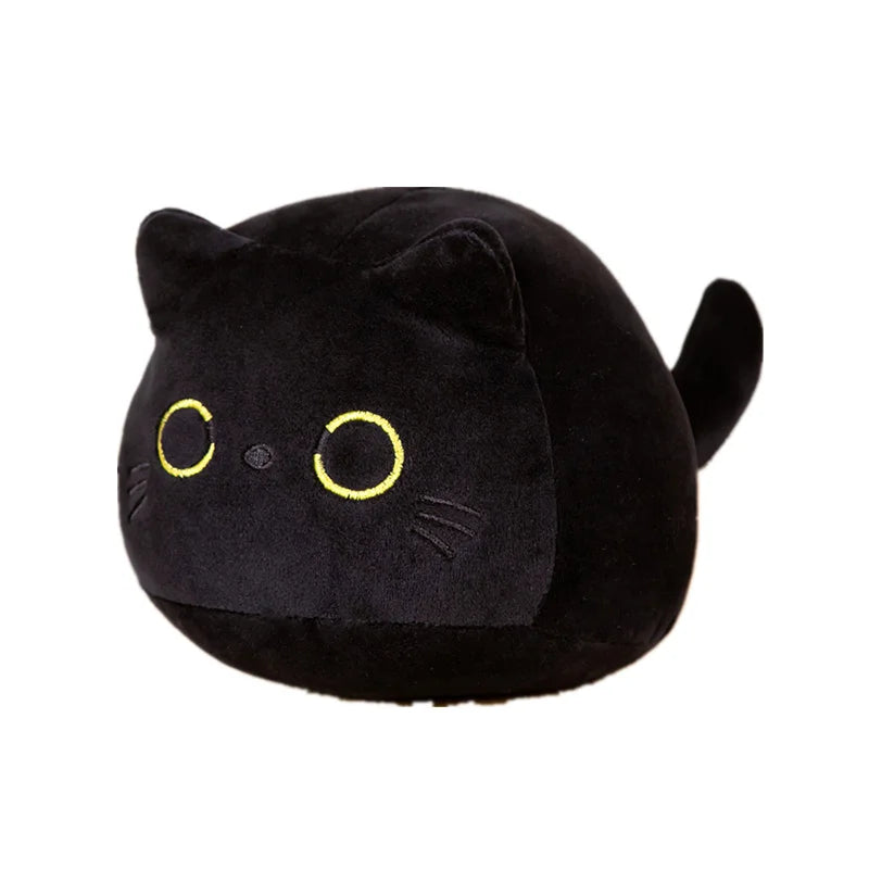 まんまる黒猫 黄色い目 ふわふわ 抱き枕