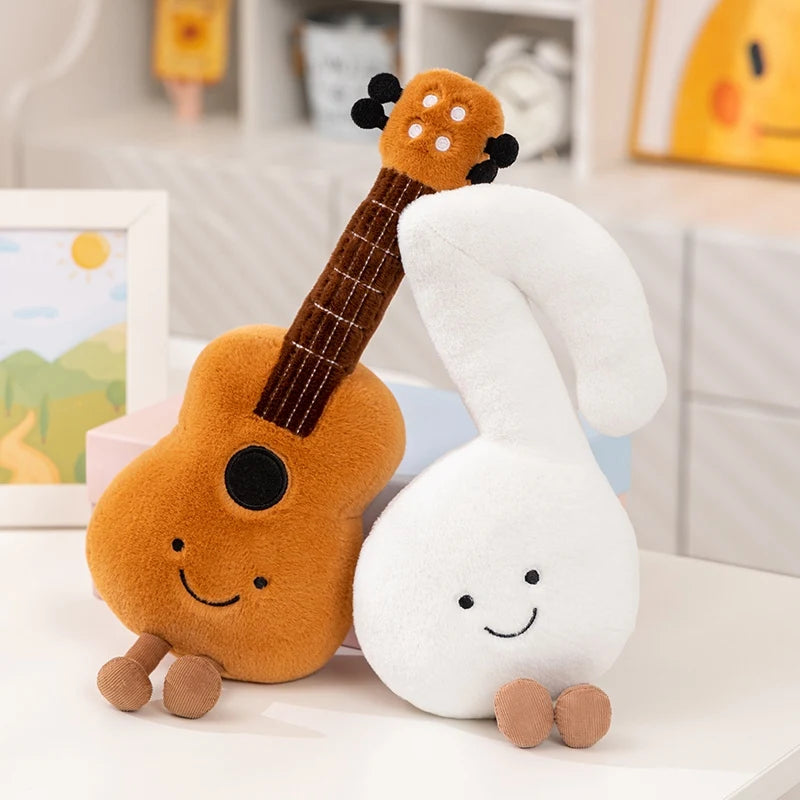 笑顔の楽器モチーフ ふわふわぬいぐるみクッション