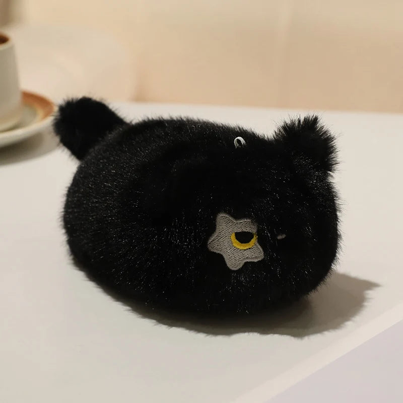 かわいい猫の顔 ふわふわぬいぐるみ ポーチ