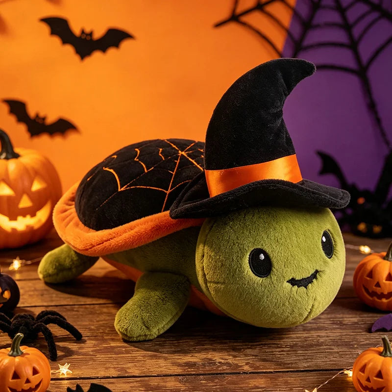 Cartoon Cute Halloween Witch Turtle Plush Doll 38cm Plush Stuffed Toys Soft Turtle Pillow Halloween Birthday Party Gift