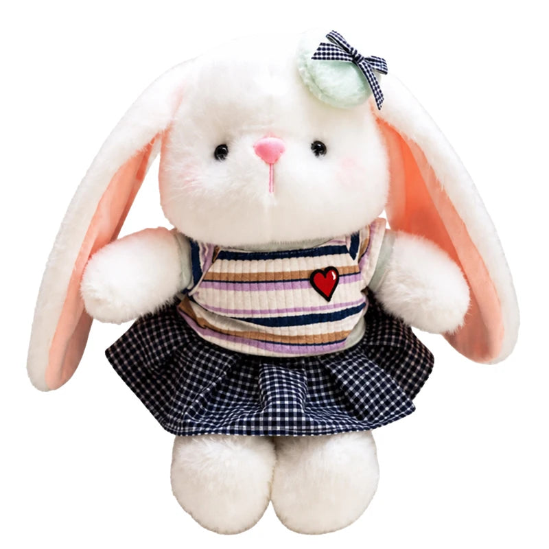 23cm Cute Rabbit Plush Toy Stuffed Animal Bunny Soft Doll Sleep Hug Pillow Kawaii Rabbit with Dress Gift for Girls