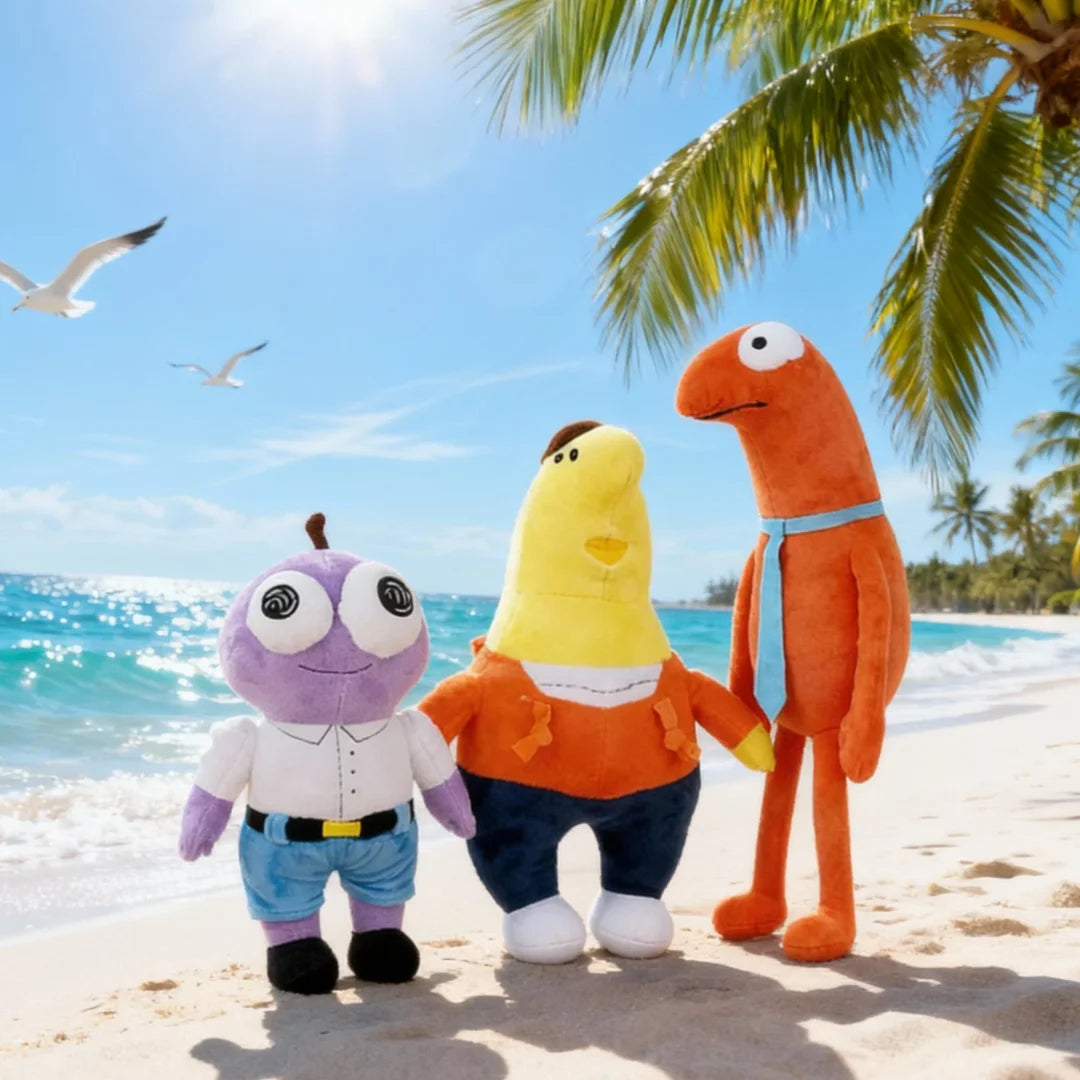 個性豊かな ふわふわ キャラクターぬいぐるみ 3体セット