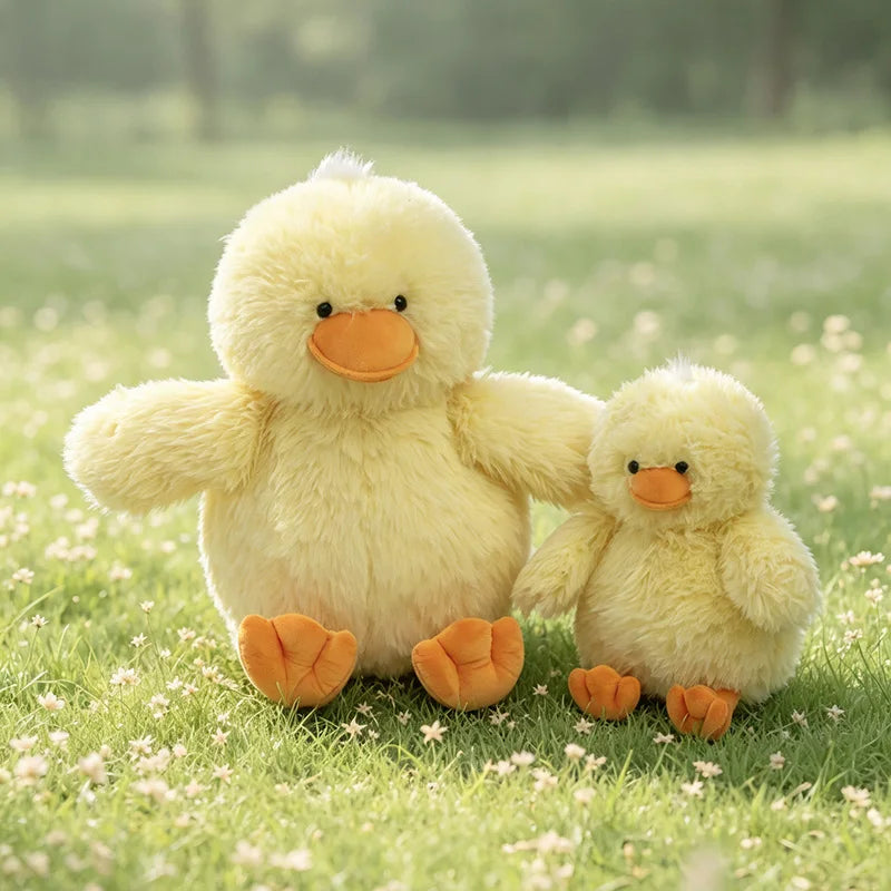 New 35-50cm Simulation Cute Fluffly Hair White Yellow Duck Plush Toys Soft Stuffed Animal Cartoon Pillow Kawaii Room Decor Gifts
