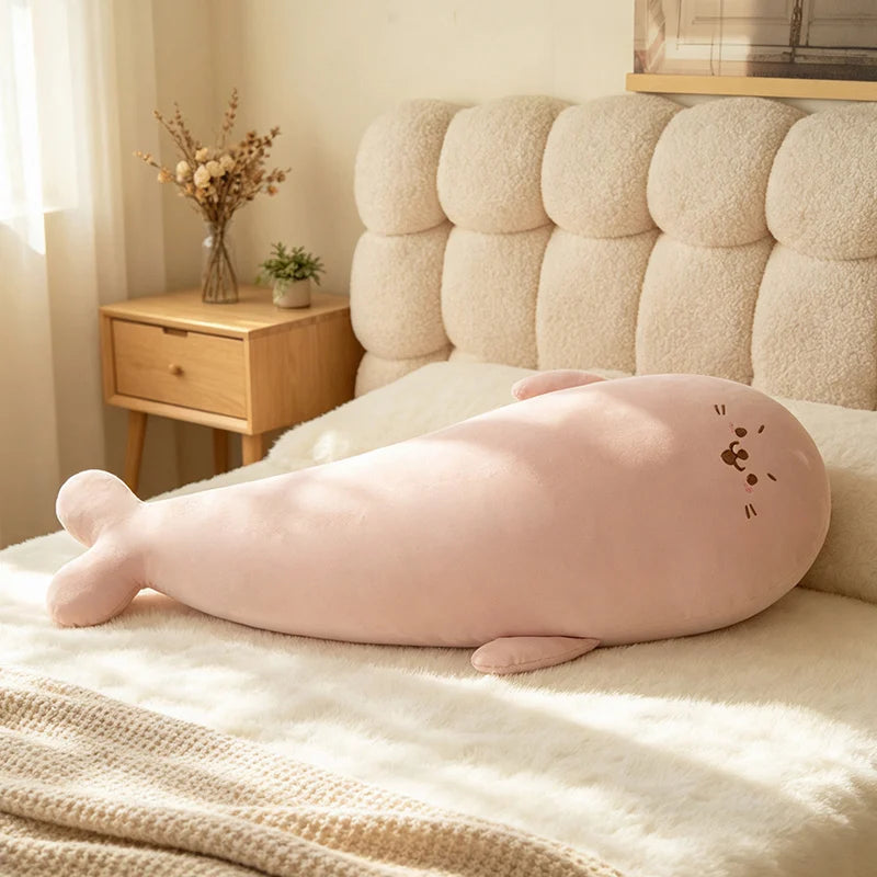 130CM Big Soft Simulation Cute Seal Ice Silk Plush Toys Kawaii Stuffed Lovely Children Animal Pillow for Birthday Gifts