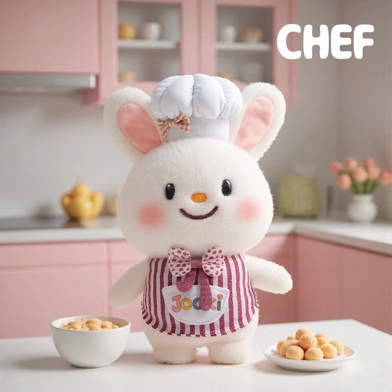 25cm Chef Rabbit Plush Toys Simulation Ducks, Baby Elephant, Dinosaurs, Pig Anime Fluffty Toy Soft Doll Plush Kids Birthday Gift