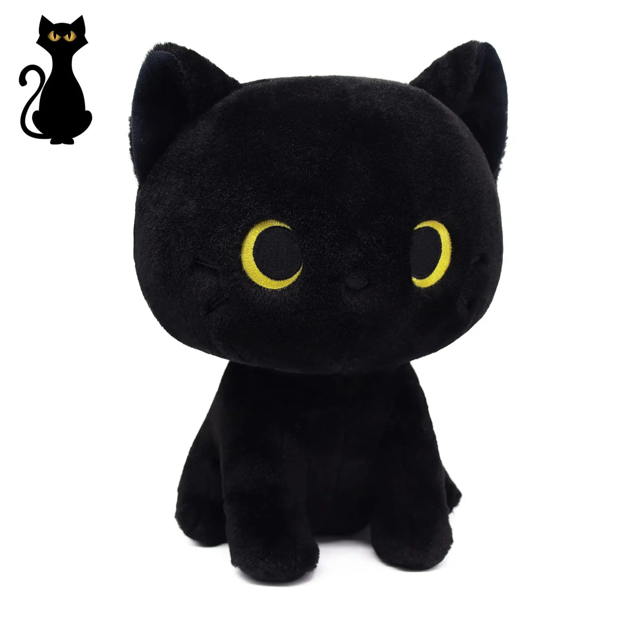 Kawaii Black Cat Plush Toy Halloween Stuffed Animal Pillow Black Cat Plush Doll Baby Toys Plushie Christmas Gift for Kids Girls