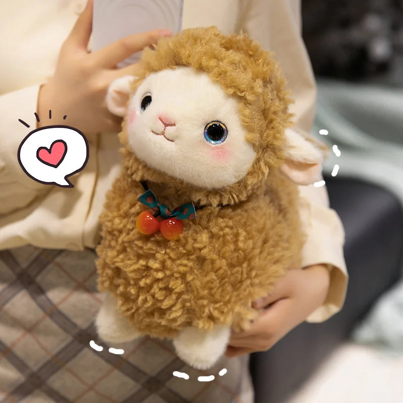 もこもこ ひつじ ぬいぐるみ 桜んぼリボン付き