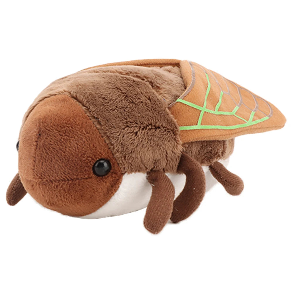 18cm Funny Creative Cartoon Insect Simulation Golden Cicada Plush Toy Brown Insect Soft Plush Toy Birthday Gift for Boy or Girls