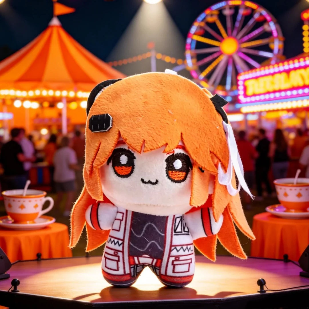 オレンジ髪のジャケットを着たちびキャラぬいぐるみ