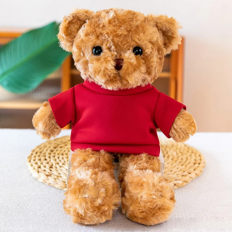 20cm Cute Dressed Teddy Bear Plush Toy Adorable Stuffed Animal with Soft Twisted Teddy Bear Perfect Gift for Girlfriend and Kids