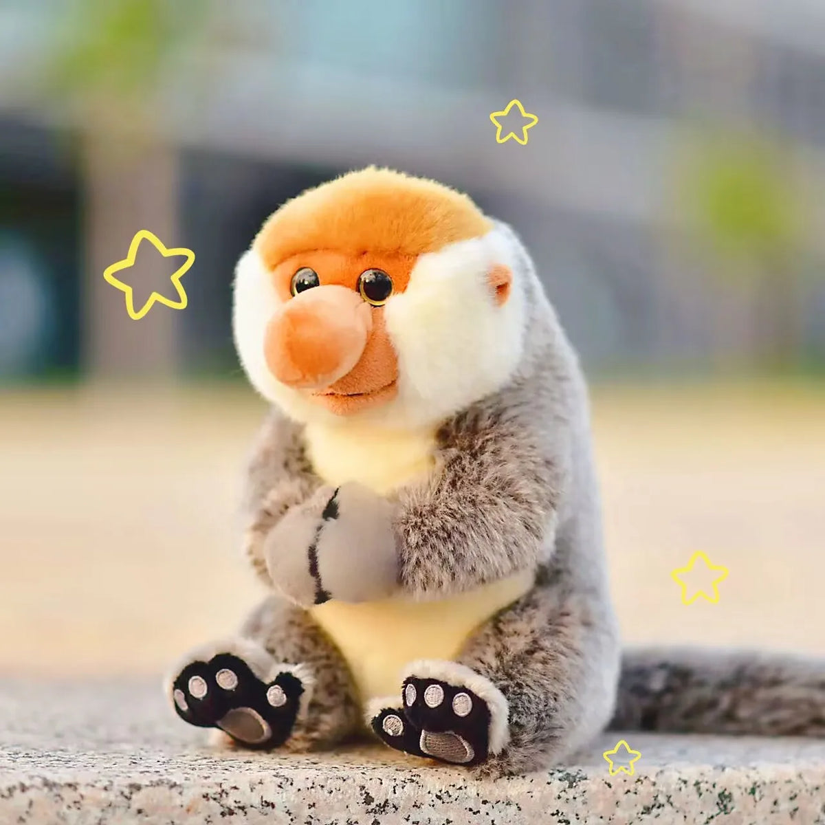 かわいい ふわふわ 金色頭の猿 ぬいぐるみ