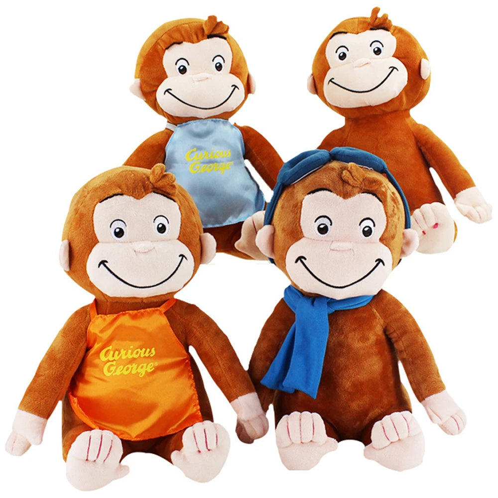 30cm Cute Cartoon Anime Curious George Plush Toy Stuffed Animal Monkey Doll Soft Game peripheral Kid Fan Birthday Accompany Gift