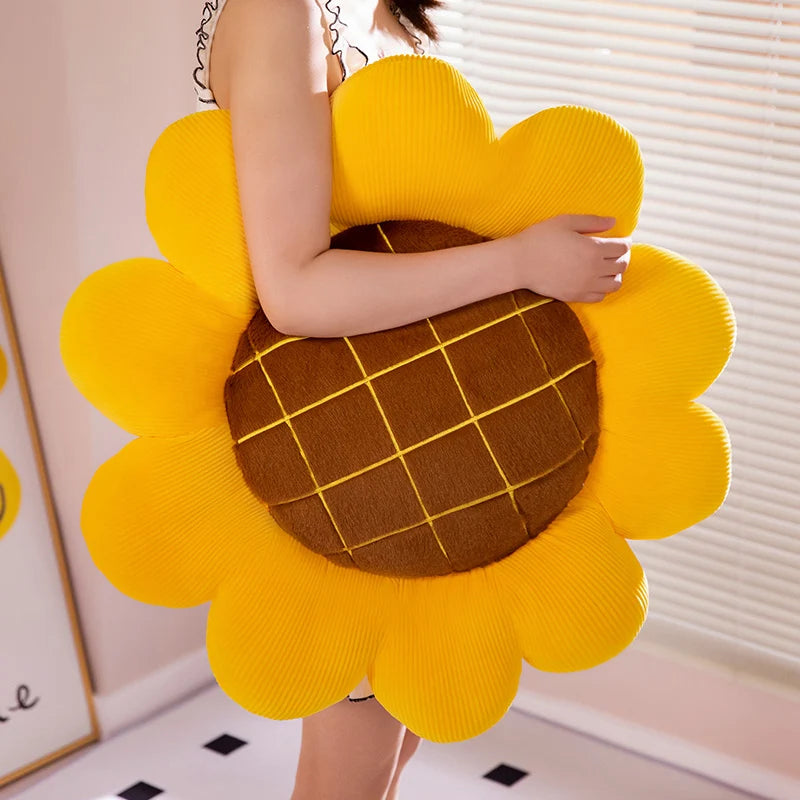 35-70cm Nice Stuffed Sunflower Plush Plant Seat Cushion Flowers Decor Pillow Props for Sofa Chair Indoor Floor Girls Gift