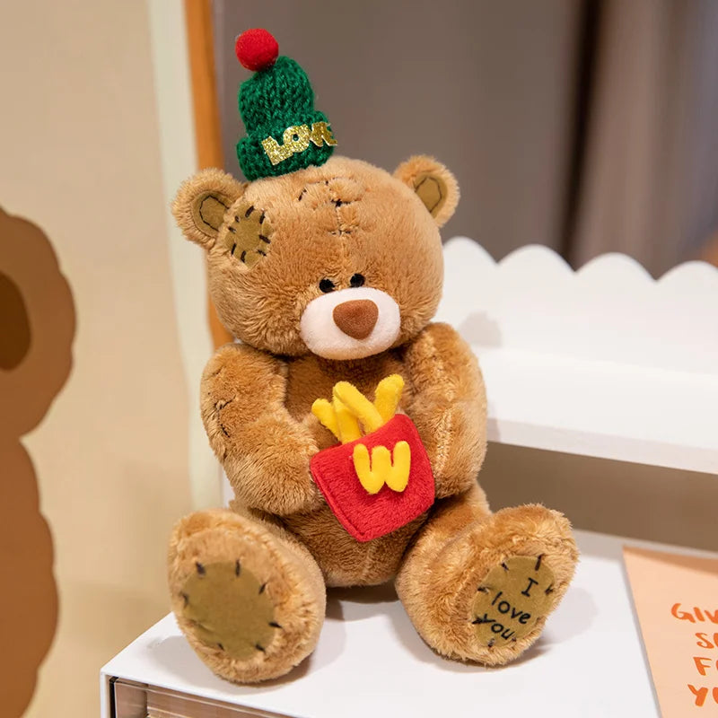 卒業祝い 縫い目入り テディベア 黒ガウン「I Love You」