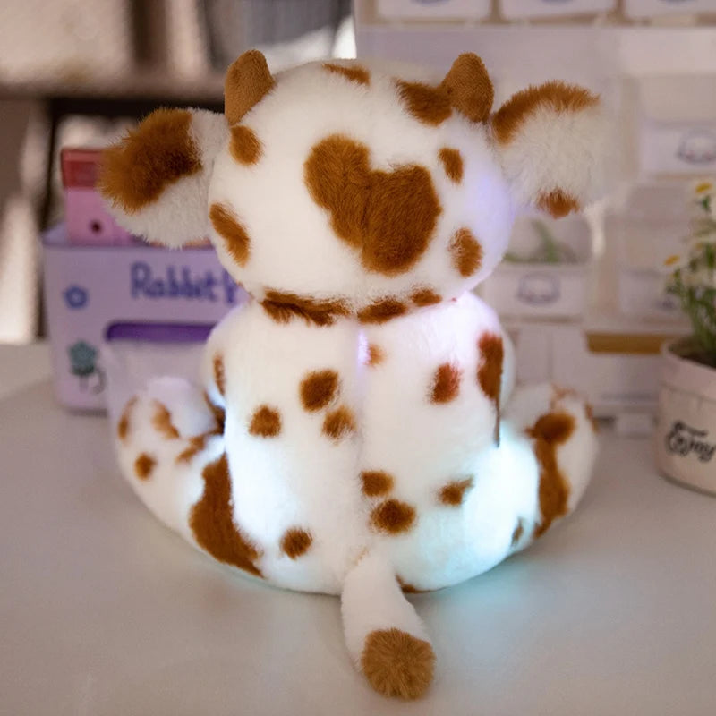 光る かわいい 舌出し 茶色い斑点 牛のぬいぐるみ