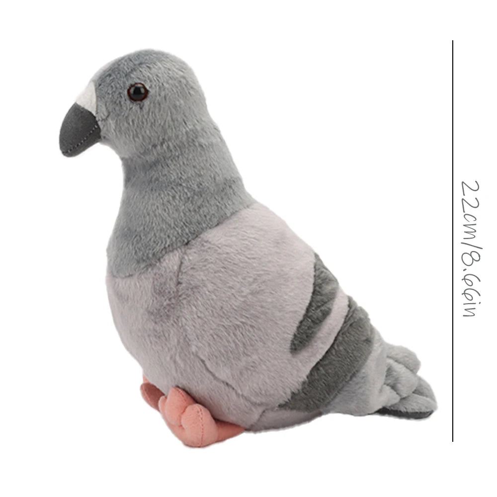 Realistic Pigeon Plush Toys High Quality Soft Lifelike Grey Hill White Pigeons Birds with Eyes Feather Home Decor Birthday Gifts