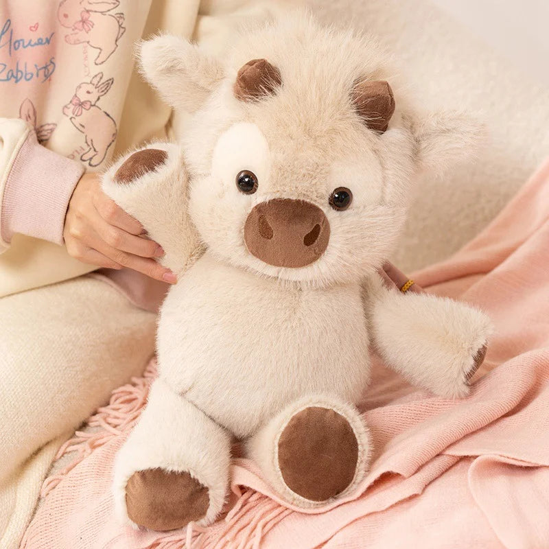 42cm Adorable Highland Cattle Plush Toy Huggable Running Cow Stuffed Animal Made with Premium Soft Fabric, Soothing Companion