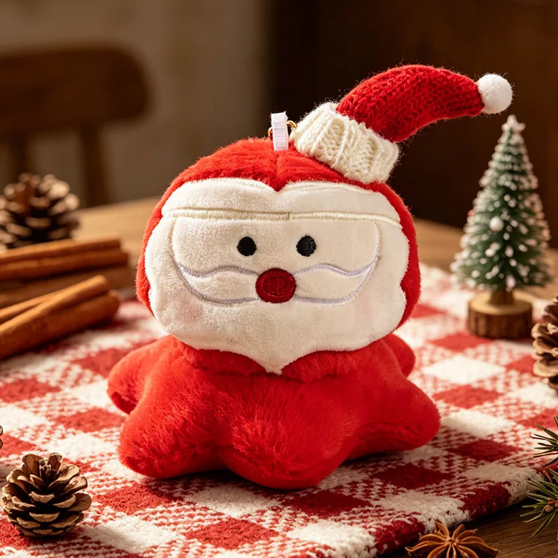 ふわふわ クリスマス キャラクター ぬいぐるみ キーホルダー