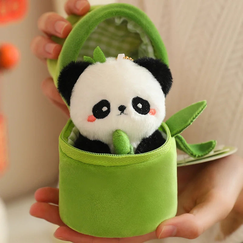 10cm Bamboo Panda Plush Toys Kawaii Small Pendant Stuffed Animals Soft Doll Fluffy Panda Bag Decor Birthday Gift Toys for Girls
