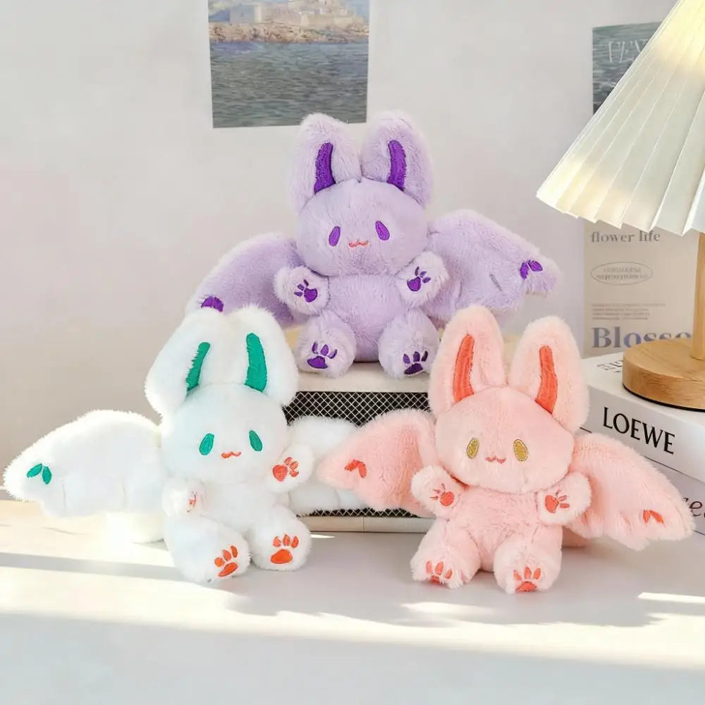 ふわふわ コウモリうさぎ 翼付き ぬいぐるみ