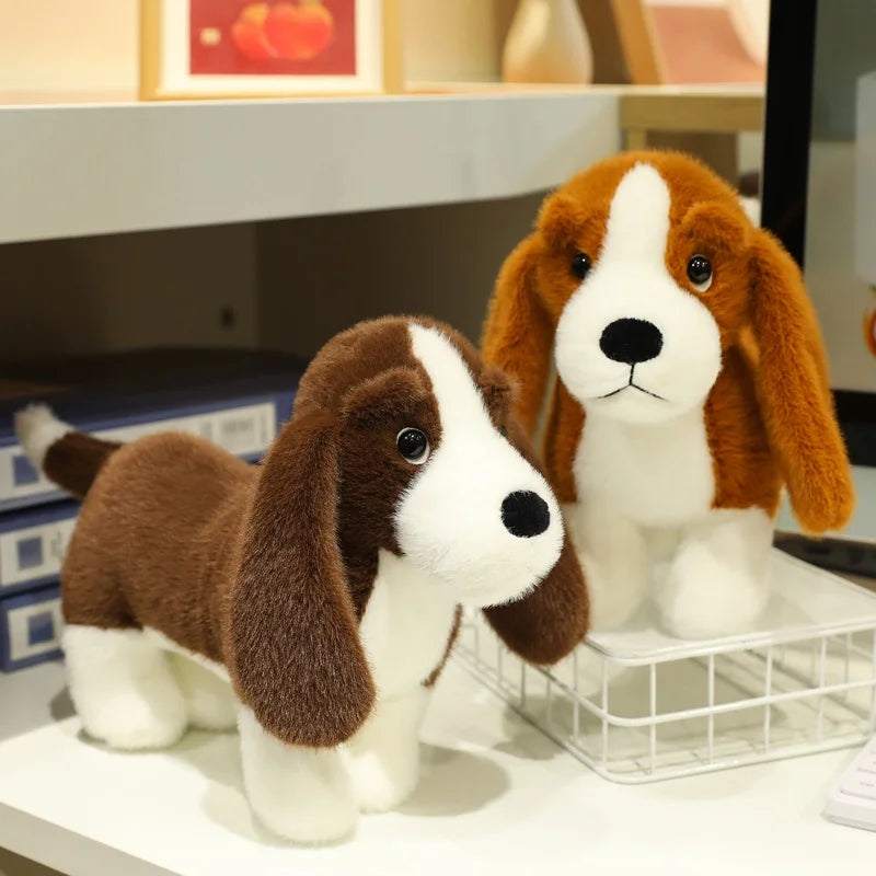 かわいい ふわふわ ビーグル子犬 ぬいぐるみ 茶白模様