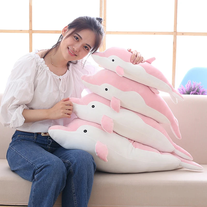 ふわふわ やわらか イルカ ぬいぐるみ ピンク グレー