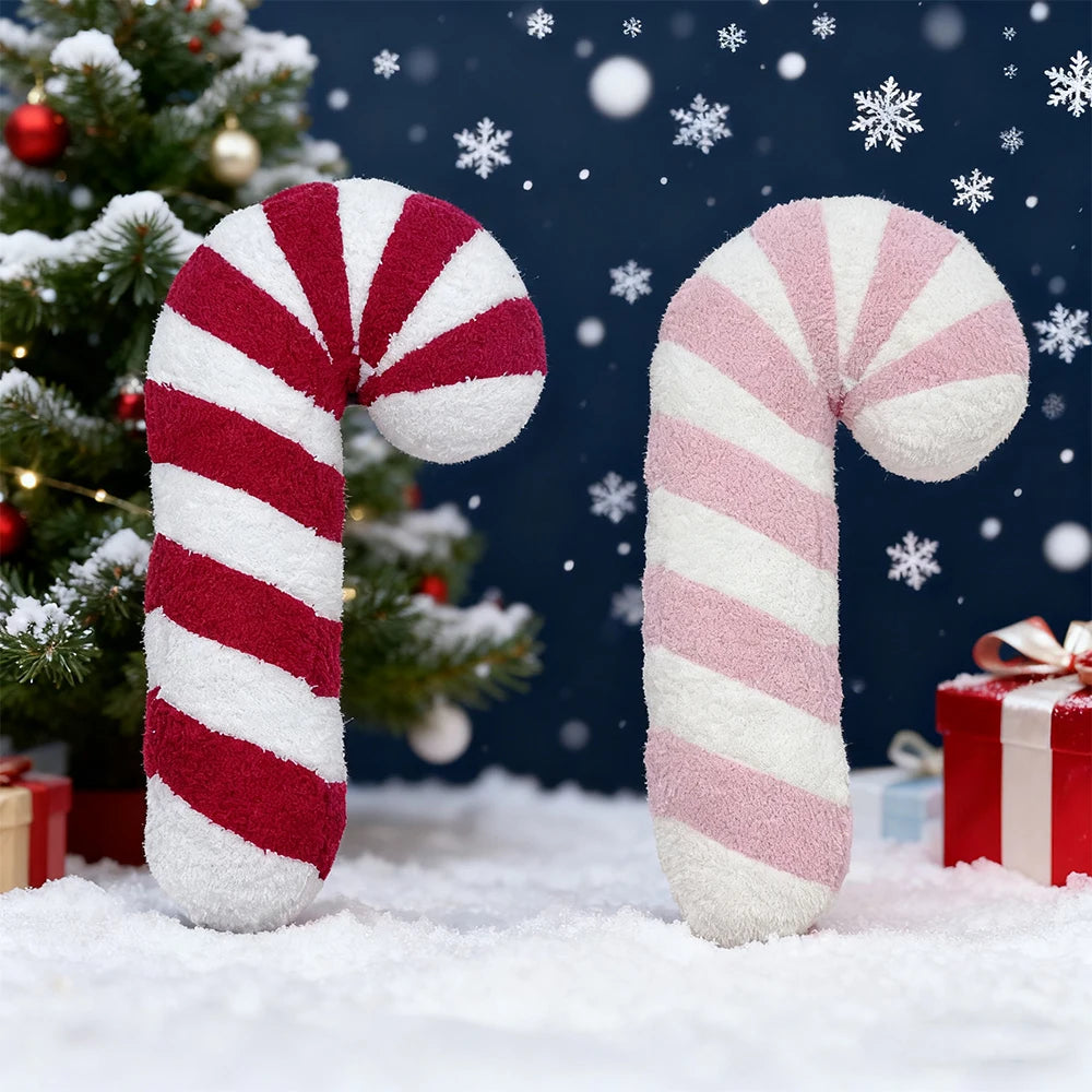 37cm Christmas CYNTHIA ROWLEY Throw Pillow Soft Christmas Candy Walking Sticks Plush Toys for Kids Christmas Gifts Room Decor