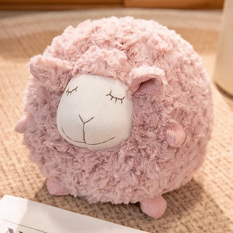 丸い もこもこ ひつじの寝顔 ぬいぐるみクッション