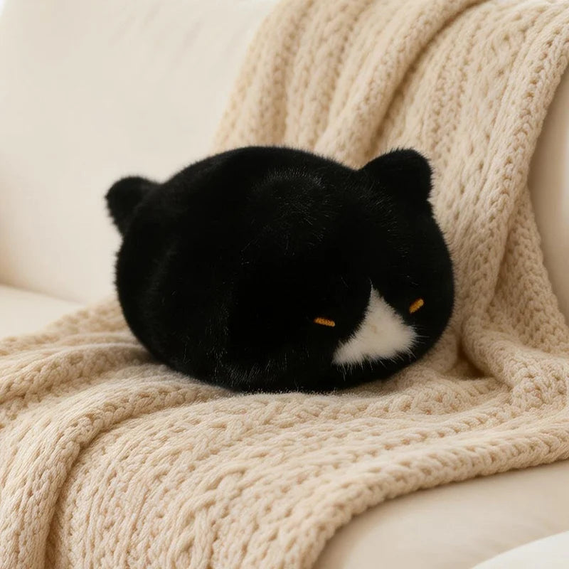 13cm Black Lying Cat Siamese Kitten Plush Toy Cartoon Lifelike Kitten Dolls Animal Artificial Touch Doll Kids Girls Birthday Gif
