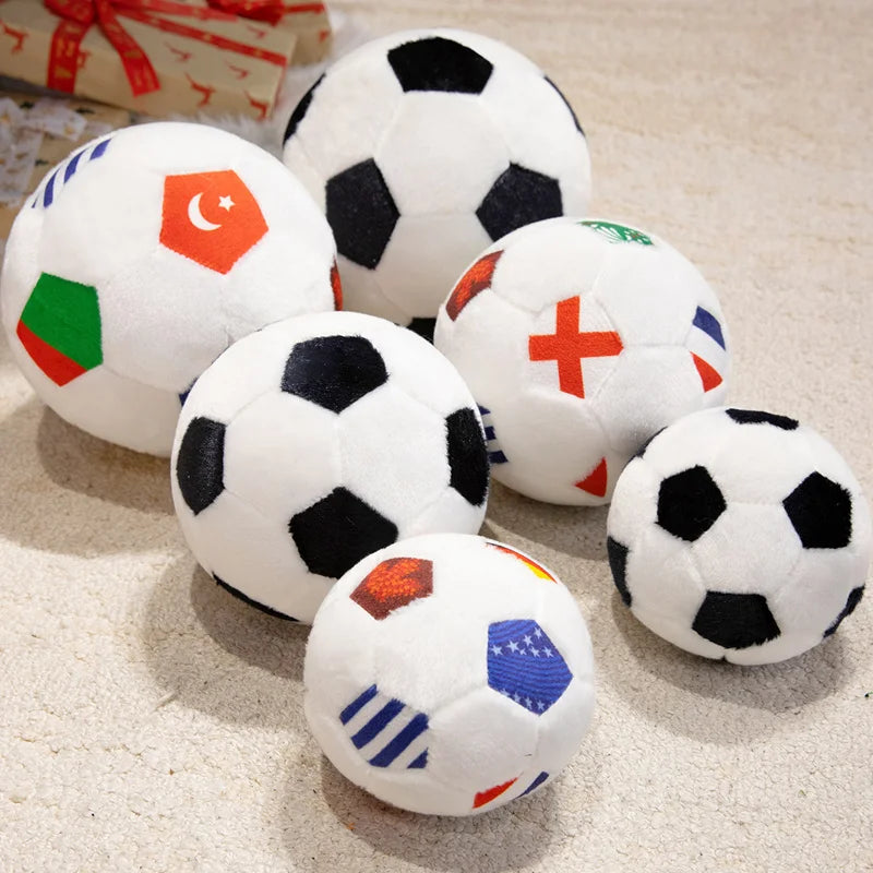 国旗デザインのふわふわぬいぐるみサッカーボール