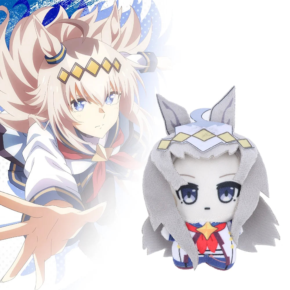 セーラー服の獣耳少女 幾何学模様ヘッドギア デフォルメぬいぐるみ
