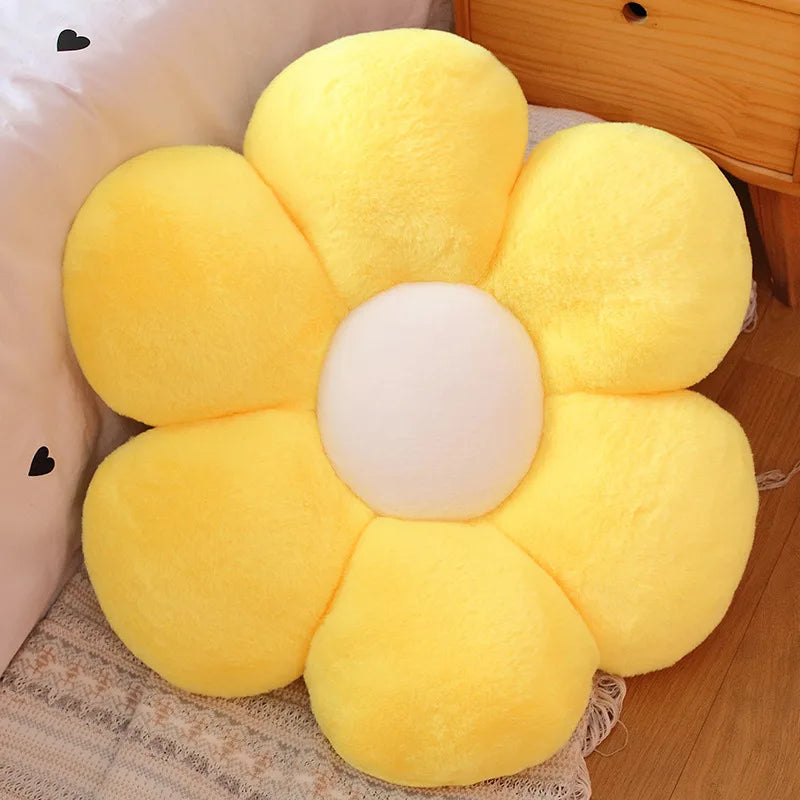 ふわふわ タイダイ柄 花形クッション