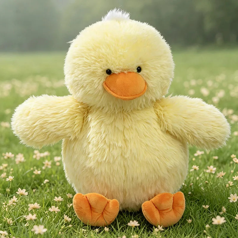 New 35-50cm Simulation Cute Fluffly Hair White Yellow Duck Plush Toys Soft Stuffed Animal Cartoon Pillow Kawaii Room Decor Gifts
