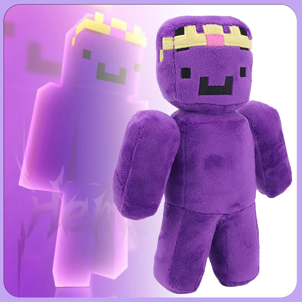 マインクラフト風 レインボーヘッドバンド 黒 ぬいぐるみ