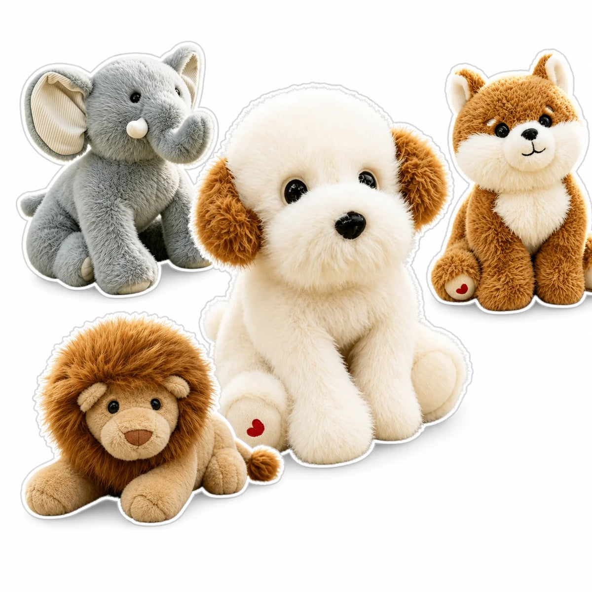 30CM Forest Animals Plush Toy Dog Cat Lion Elephant Stuffed Doll Room Decorative Toys Adorably Birthday Gifts