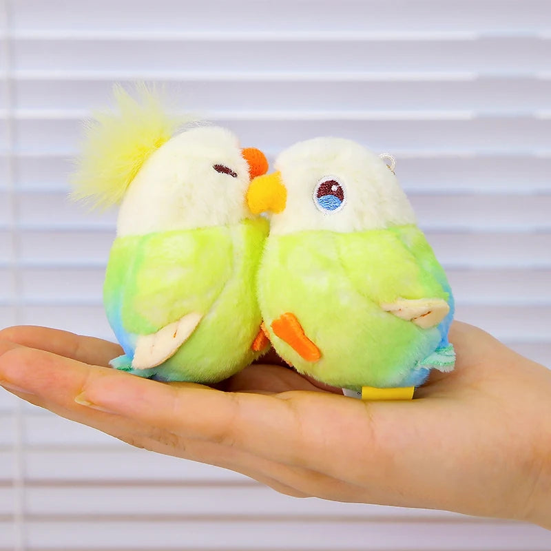 ふわふわ セキセイインコ カップル ぬいぐるみキーホルダー