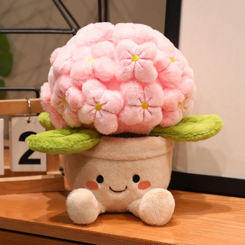 30cm Artificial Flower Plush Toy 3 color Plants Bloom hydrangea macrophylla Soft Dolls Girls Boys Kawaii Xmas Gift Home Decor