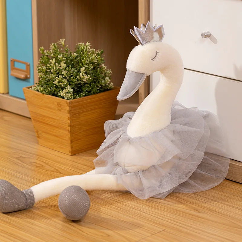 プリンセススワンぬいぐるみ 王冠 チュールスカート ピンク/ホワイト