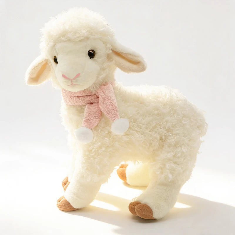 ふわふわ 白い子羊 ぬいぐるみ 鈴付き