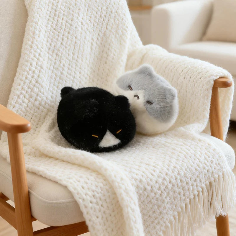 13cm Black Lying Cat Siamese Kitten Plush Toy Cartoon Lifelike Kitten Dolls Animal Artificial Touch Doll Kids Girls Birthday Gif