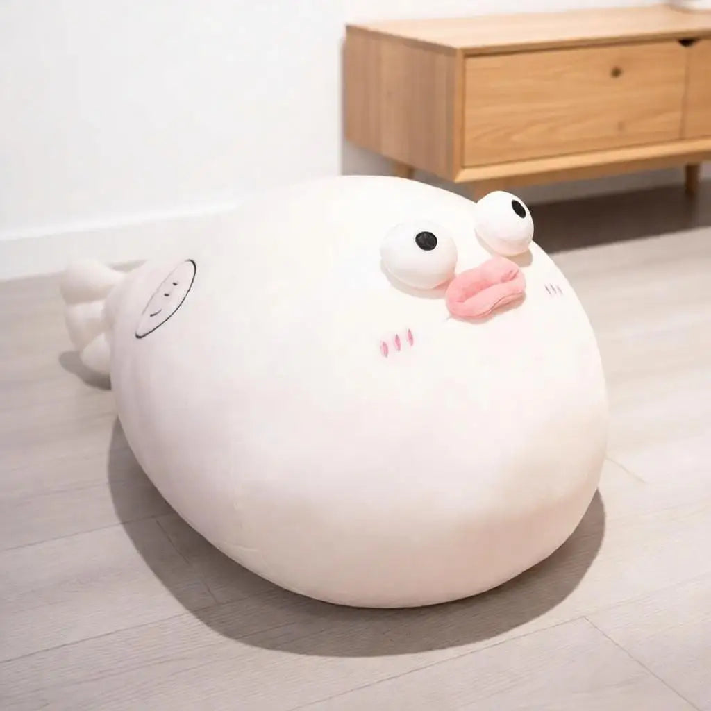 ふっくら可愛いお魚のぬいぐるみ ピンクと白 重ねて飾れる