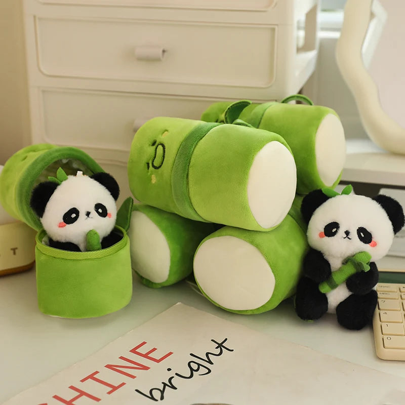 10cm Bamboo Panda Plush Toys Kawaii Small Pendant Stuffed Animals Soft Doll Fluffy Panda Bag Decor Birthday Gift Toys for Girls