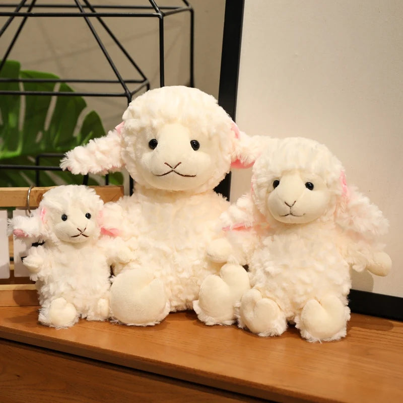 Cute Soft White Sheep Plush Toys Soft Lamb Plushie Dolls Stuffed Sheep Sleeping Toys Birthday Gifts for Kids Home Decor