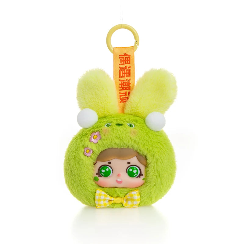 ふわふわ ピンク クマ耳 天使の羽 ぬいぐるみ キーホルダー