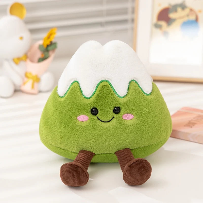 緑と白のスマイル雪山おにぎりぬいぐるみ ぶらぶら足
