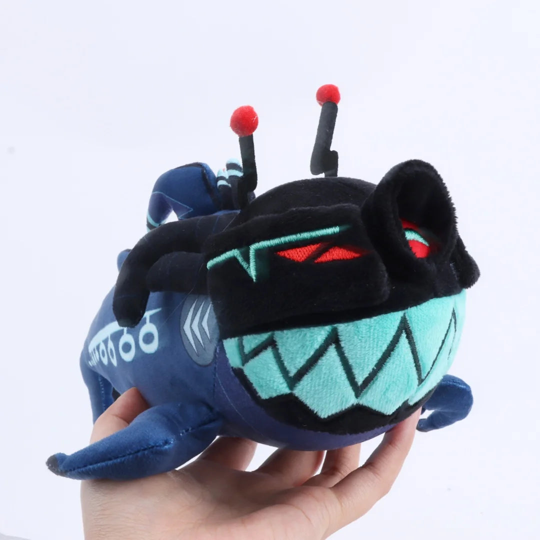 ネイビー ロボット深海魚 ぬいぐるみ 赤い目とアンテナ付き