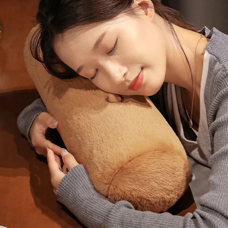 Lovely Capybara Plush Pillow Cartoon Soft Stuffed Cozy Capybara Lumbar Support Chair Seat Cushion Backrest Cushion Sofa Decor