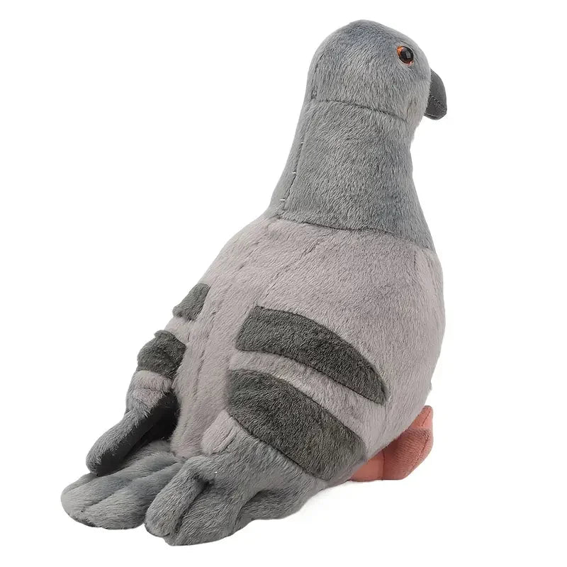 グレーのリアルな鳩のぬいぐるみ ふわふわ