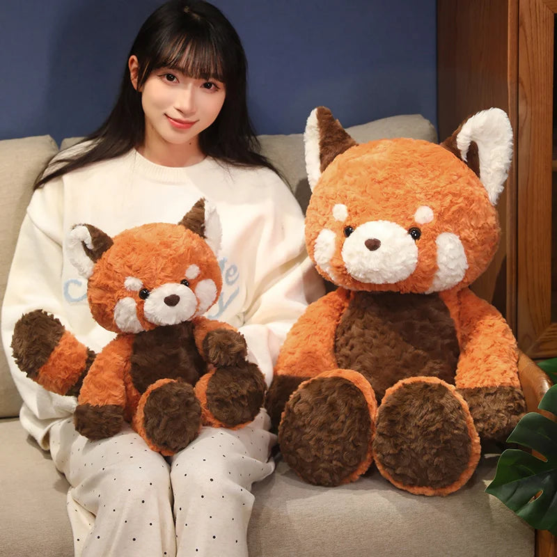 50/80CM Cute Cartoon Run FastRaccoon Panda Plush Toys Soft Stuffed Animals Pillow Plushie Gift for Birthday Halloween Christmas