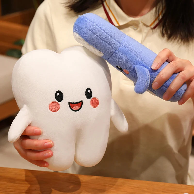 Cute Cartoon Dental Plush Toy Soft Teeth Cleaning Plush Doll Toothbrush Toothpaste Brushing Learning Models Best Gifts